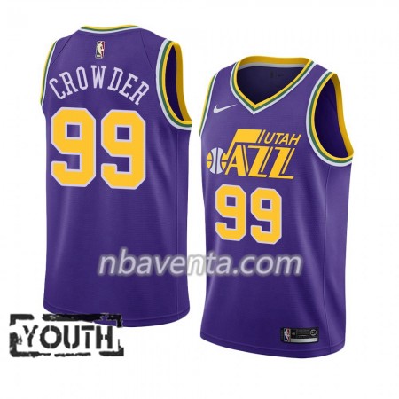 Camiseta Niños Utah Jazz Jae Crowder 99 2018-19 Nike Violeta Swingman